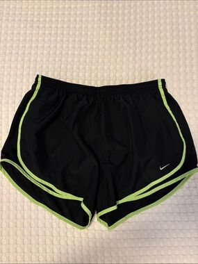 Nike Black Athletic Shorts with Lime Trim XL